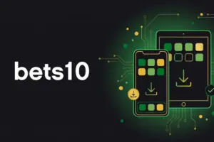 Bets10 mobil giriş için telefon ve tablette uygulama indirme temalı görsel